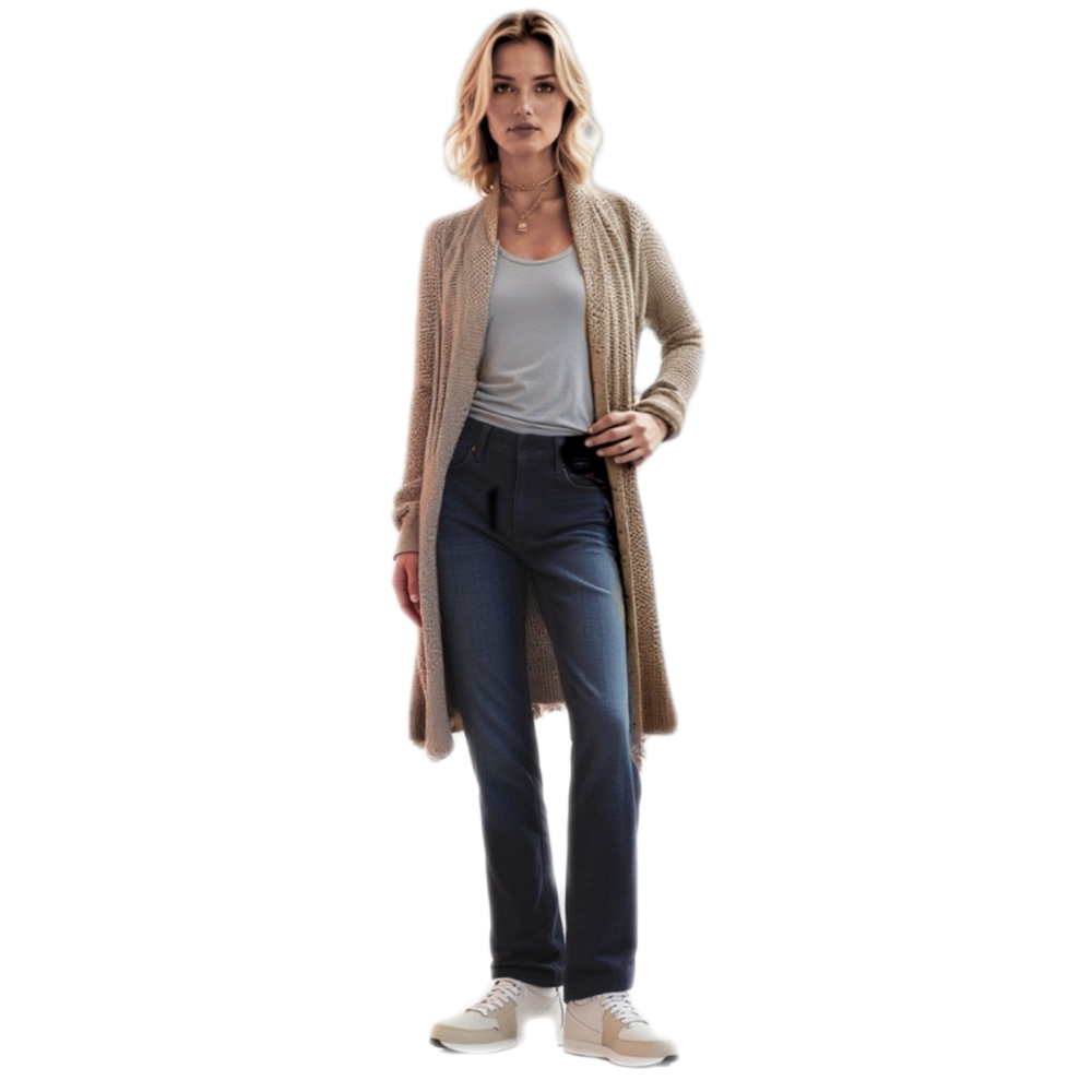 Aerie Womens Size S Taupe Cable Shawl Collar Open Cardigan Knit Sweater
